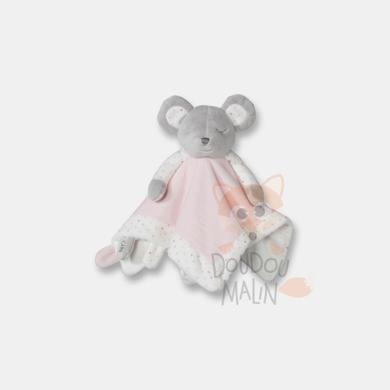 Obaïbi baby comforter mouse pink white 